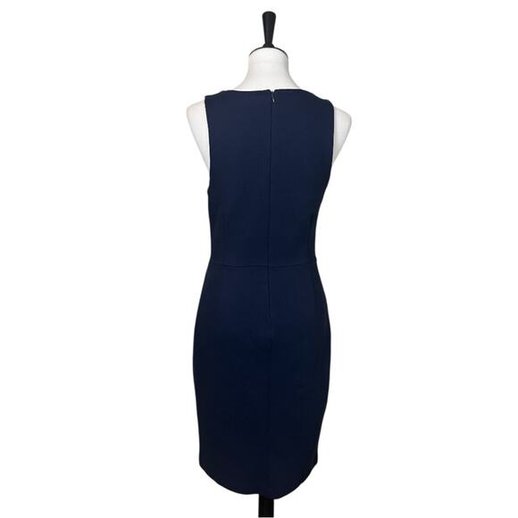 Banana Republic Sheath Dress Knot Front Sleeveless Navy Blue Women’s Size 8 - Picture 6 of 13